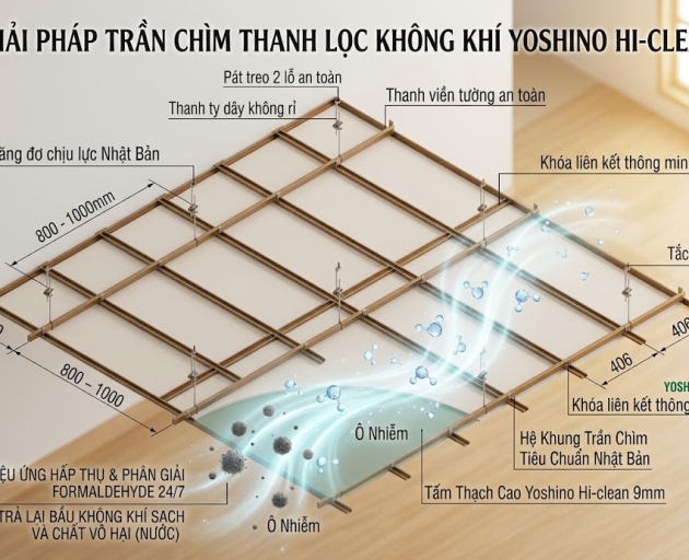 Tấm Thạch Cao  Yoshino Hi-clean (Lọc không khí)